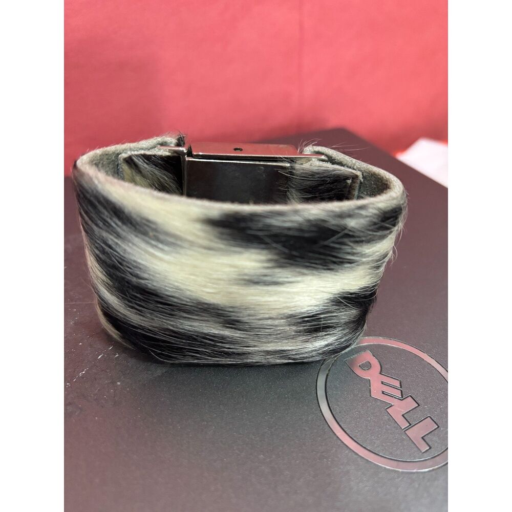 Pauric‎ Sweeney Cowhide Buckled Luxury Bracelet RARE Black & White